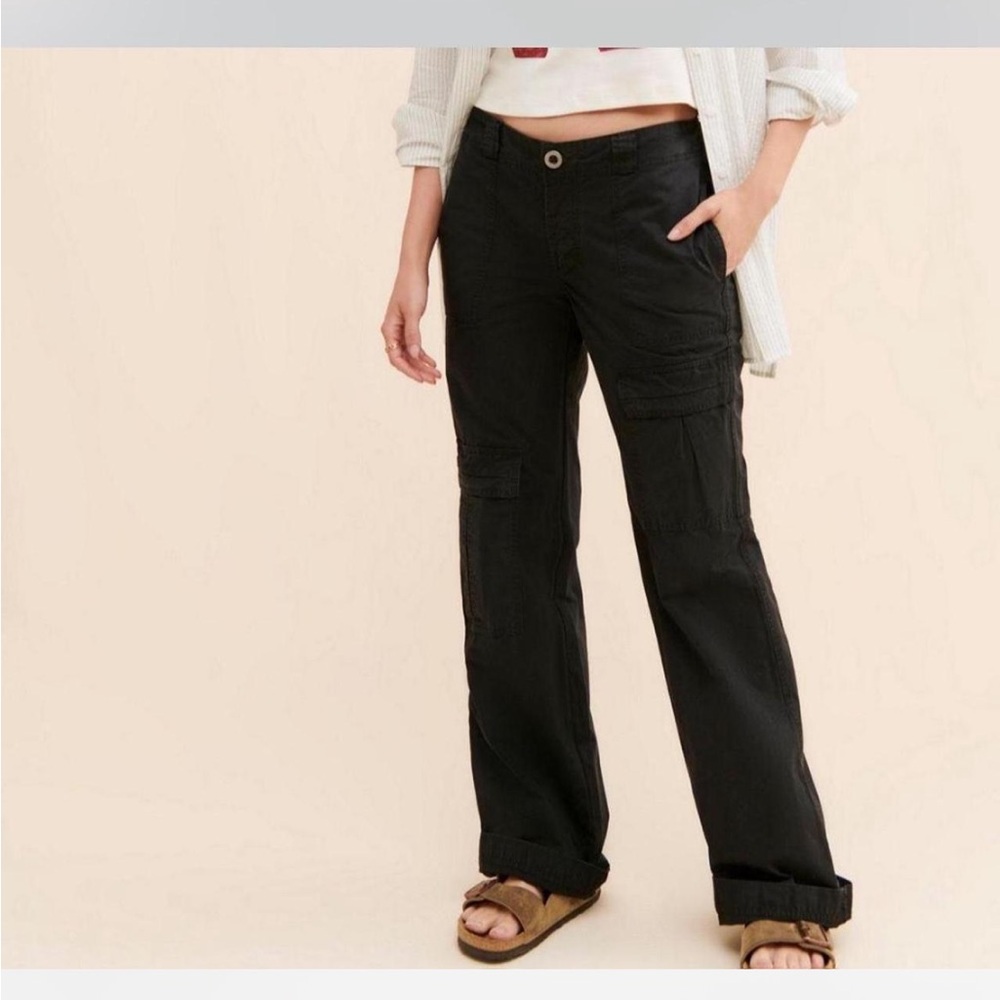 Free People The Thing Is Utility Cargo Pants Black size 0